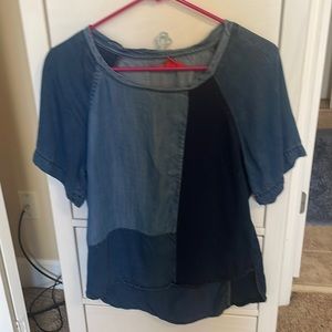 Mixed Denim Blouse